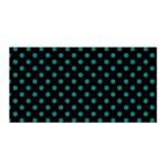 Polka Dots - Teal on Black Satin Wrap