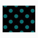 Polka Dots - Teal on Black Small Glasses Cloth (2 Sides)