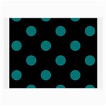 Polka Dots - Teal on Black Large Glasses Cloth (2 Sides)