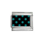 Polka Dots - Teal on Black Italian Charm (9mm)