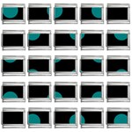 Polka Dots - Teal on Black 9mm Italian Charm (25 pack)