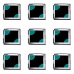 Polka Dots - Teal on Black Mega Link Italian Charm (9 pack)