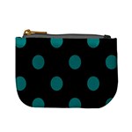 Polka Dots - Teal on Black Mini Coin Purse