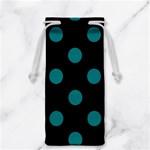 Polka Dots - Teal on Black Jewelry Bag