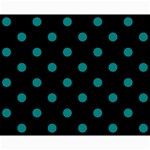 Polka Dots - Teal on Black Collage 8  x 10 