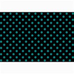 Polka Dots - Teal on Black Collage 12  x 18 