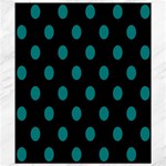 Polka Dots - Teal on Black Canvas 8  x 10 