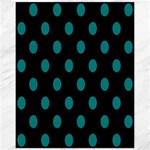 Polka Dots - Teal on Black Canvas 11  x 14 