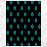 Polka Dots - Teal on Black Canvas 18  x 24 