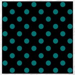 Polka Dots - Teal on Black Canvas 20  x 20 
