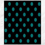 Polka Dots - Teal on Black Canvas 20  x 24 