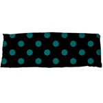 Polka Dots - Teal on Black Body Pillow Case (Dakimakura) (One Side)