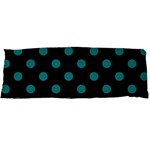 Polka Dots - Teal on Black Body Pillow Case Dakimakura (Two Sides)