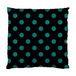 Polka Dots - Teal on Black Standard Cushion Case (One Side)