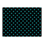 Polka Dots - Teal on Black Double Sided Flano Blanket (Mini)