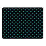 Polka Dots - Teal on Black Double Sided Fleece Blanket (Small) (Two Sides)