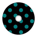 Polka Dots - Teal on Black CD Wall Clock