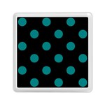 Polka Dots - Teal on Black Memory Card Reader with Storage (Square)
