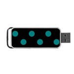 Polka Dots - Teal on Black Portable USB Flash (One Side)