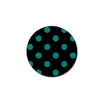 Polka Dots - Teal on Black Golf Ball Marker (4 pack)