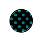 Polka Dots - Teal on Black Hat Clip Ball Marker (10 pack)
