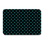 Polka Dots - Teal on Black Plate Mat