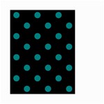 Polka Dots - Teal on Black Small Garden Flag (Two Sides)