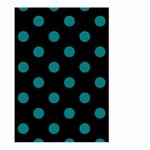 Polka Dots - Teal on Black Large Garden Flag (Two Sides)