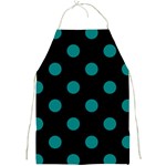 Polka Dots - Teal on Black Full Print Apron
