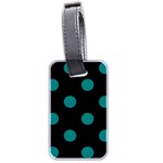 Polka Dots - Teal on Black Luggage Tag (Two Sides)