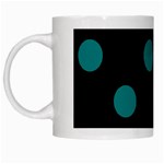 Polka Dots - Teal on Black Black Mug