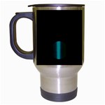 Polka Dots - Teal on Black Travel Mug (Silver Gray)