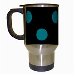 Polka Dots - Teal on Black Travel Mug (Black)