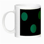 Polka Dots - Teal on Black Night Luminous Mug