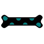 Polka Dots - Teal on Black Magnet (Dog Bone)