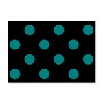 Polka Dots - Teal on Black Sticker A4 (100 pack)
