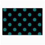 Polka Dots - Teal on Black Postcard 4 x 6  (Pkg of 10)