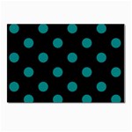Polka Dots - Teal on Black Postcards 5  x 7  (Pkg of 10)
