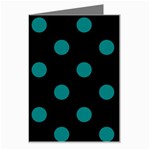 Polka Dots - Teal on Black Greeting Card