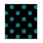 Polka Dots - Teal on Black Greeting Card 4.5  x 6 