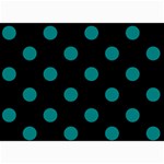 Polka Dots - Teal on Black 5  x 7  Photo Cards