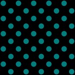 Polka Dots - Teal on Black ScrapBook Page 8  x 8 
