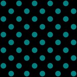 Polka Dots - Teal on Black ScrapBook Page 12  x 12 