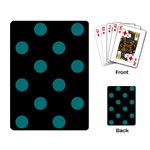 Polka Dots - Teal on Black Playing Cards Single Design