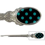 Polka Dots - Teal on Black Letter Opener