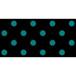 Polka Dots - Teal on Black YOU ARE INVITED 3D Greeting Card (8x4)