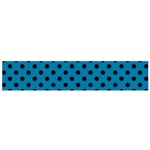 Polka Dots - Black on Cerulean Flano Scarf (Small)