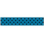 Polka Dots - Black on Cerulean Flano Scarf (Large)