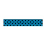Polka Dots - Black on Cerulean Flano Scarf (Mini)