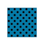 Polka Dots - Black on Cerulean Satin Bandana Scarf